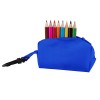 Набор: 8 цветных карандашей с точилкой в чехле с карабином, синий