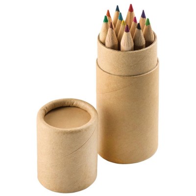 Набор: 12 цветных карандашей в картонном футляре, коричневый