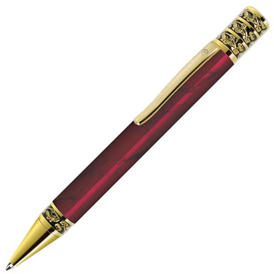 Ручка шариковая, красный/золотистый, металл