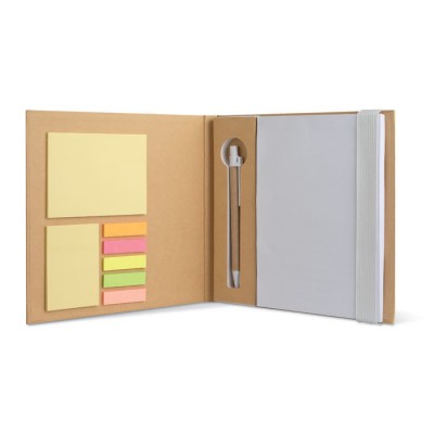 Набор: блокнот с ручкой, два блока стикеров и разноцветные закладки