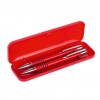 Набор: ручка шариковая и механический карандаш, металл, красный