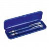 Набор: ручка шариковая и механический карандаш, металл, синий