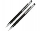 Набор: ручка шариковая и механический карандаш, металл, черный
