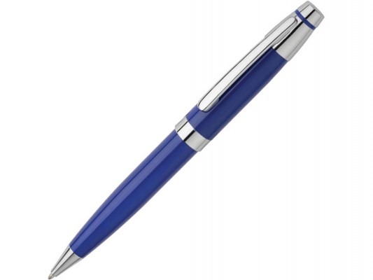 Ручка металлическая шариковая в футляре, синяя