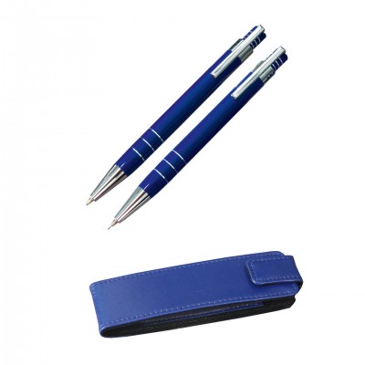 Набор: шариковая ручка и механический карандаш, синий