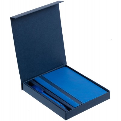 Коробка под блокнот и ручку, 14,2х17х2,1см, синяя