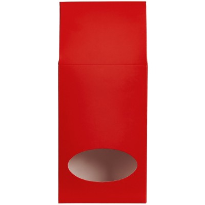 Коробка с окном 8х4,5х18см картон, красная