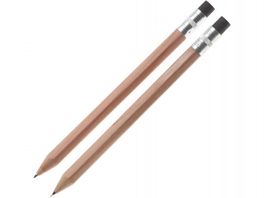 Набор: ручка и карандаш, дерево/металл, светлое дерево
