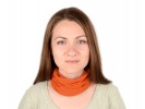 Снуд-повязка на голову 50х26см полиэстер оранжевый