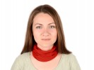 Снуд-повязка на голову 50х26см полиэстер красный