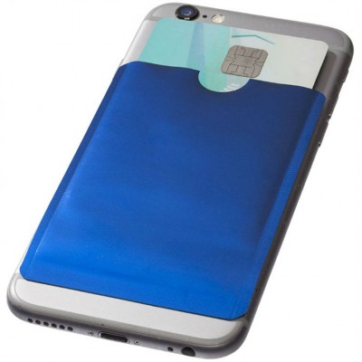 Кармашек для телефона с RFID защитой 6,4х9см синий