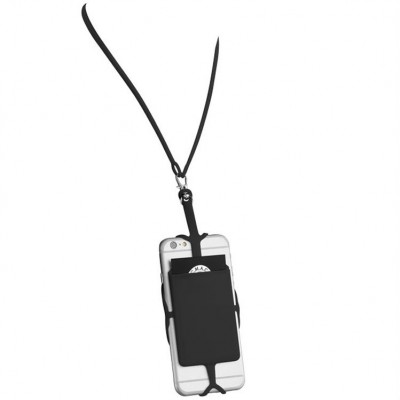 Картхолдер со шнурком с RFID защитой, черный
