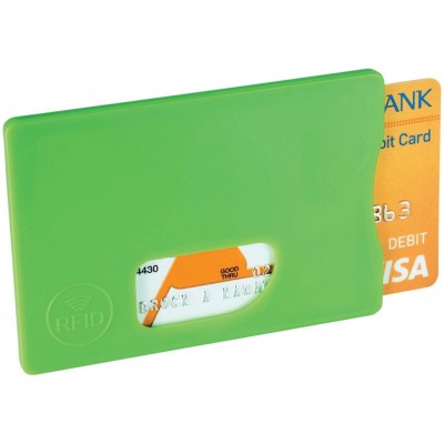 Чехол для кредитной карты с RFID защитой, пластик, 9х6,2см, лайм