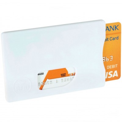 Чехол для кредитной карты с RFID защитой, пластик, 9х6,2см, белый