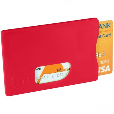 Чехол для кредитной карты с RFID защитой, пластик, 9х6,2см, красный
