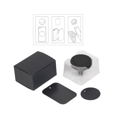 Магнитный держатель для смартфонов, металл/soft touch, черный