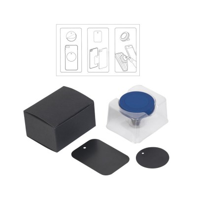 Магнитный держатель для смартфонов, металл/soft touch, синий