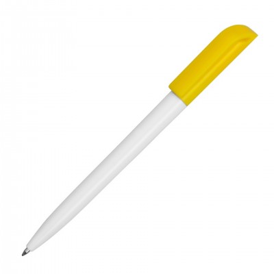 Ручка шариковая Каролина двухцветная белый/желтый