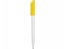 Ручка шариковая Каролина двухцветная белый/желтый