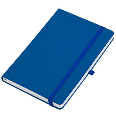 Бизнес-блокнот, А5, в клетку, 135х210 мм, Silk Touch, искуственная кожа, синий