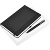 Бизнес-блокнот,  А5, в клетку,135х210 мм, Silk Touch, искуственная кожа, черный