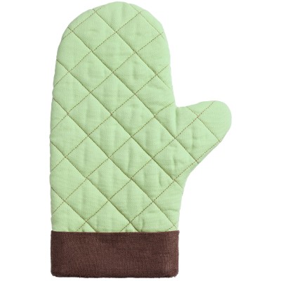 Прихватка-рукавица, 30х19 см, хлопок/клен, зеленая