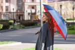 Зонт-трость наоборот, софт-тач, черный