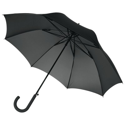 Зонт-трость с системой защиты от ветра, черный