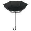 Зонт-трость с системой защиты от ветра, черный