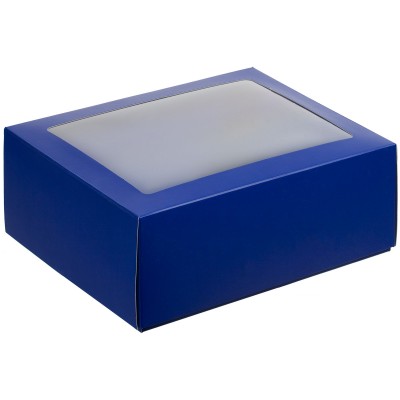 Коробка с окном 21,3х16,5х7,8см синяя