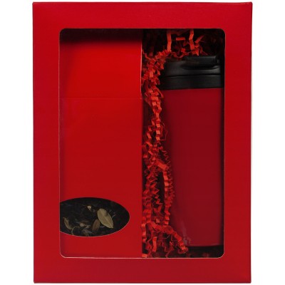 Коробка с окном 21,3х16,5х7,8см красная