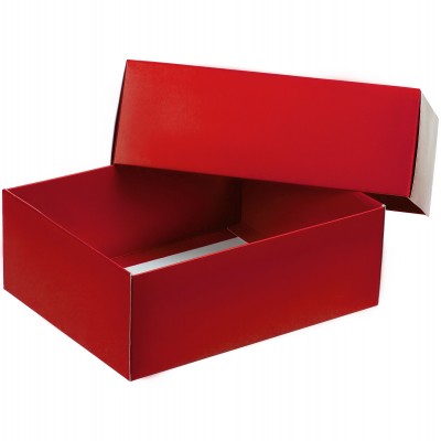 Коробка с окном 21,3х16,5х7,8см красная