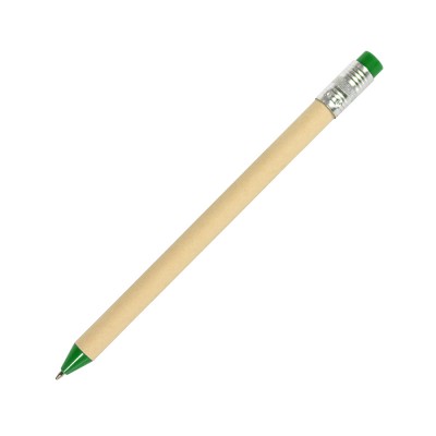 Ручка шариковая в форме карандаша с корпусом из переработанного картона, зеленый