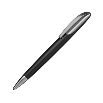 Ручка шариковая с оригинальным нажимным механизмом, пластик/металл, черный
