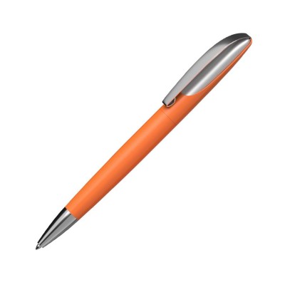 Ручка шариковая с оригинальным нажимным механизмом, пластик/металл, оранжевый