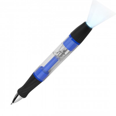Многофункциональный инструмент с ручкой и фонариком, ярко-синий/черный