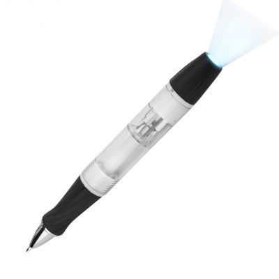 Многофункциональный инструмент с ручкой и фонариком, белый/черный