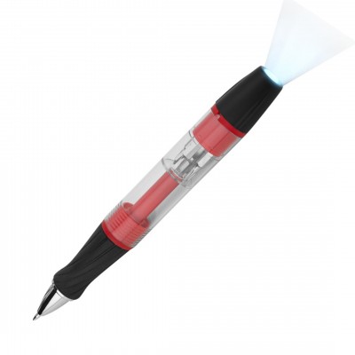 Многофункциональный инструмент с ручкой и фонариком, красный/черный