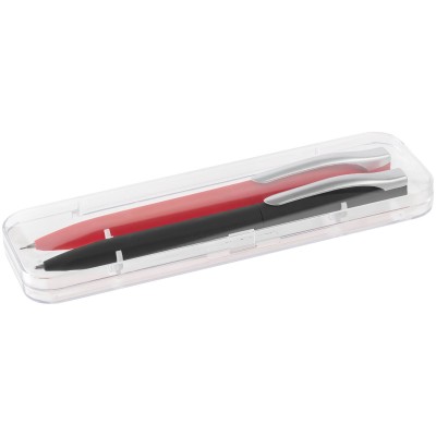 Набор: ручка шариковая и карандаш механический, черный с красным