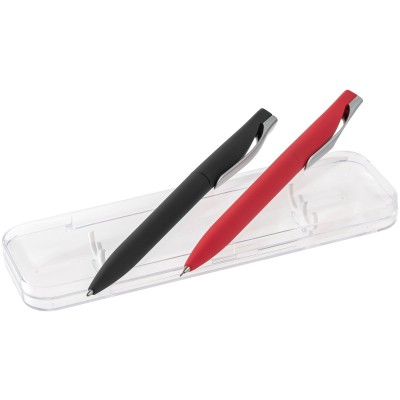 Набор: ручка шариковая и карандаш механический, черный с красным