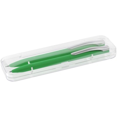 Набор: ручка шариковая и карандаш механический, зеленый