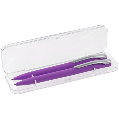 Набор: ручка шариковая и карандаш механический, фиолетовый
