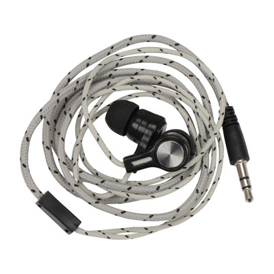 Набор в чехле: наушники и зарядный кабель 3 в 1, пластик/металл/полиэстер,  серый