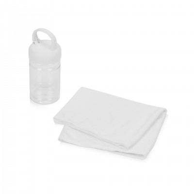 Набор для фитнеса: охлаждающее полотенце и бутылка 300мл, белый