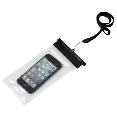 Чехол водонепроницаемый для смартфонов со шнурком ПВХ/АБС пластик,16,8 х 11,6 х 0,8 см,прозр/черный