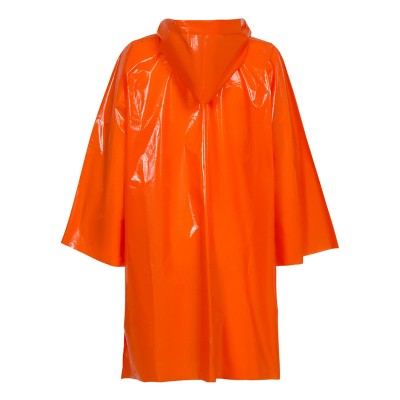 Дождевик-плащ, 105х85 см, полиэтилен 80 мкр, оранжевый