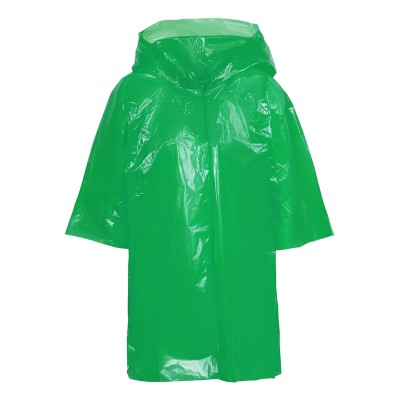 Дождевик-плащ детский с капюшоном , 6-8 лет, полиэтилен, 40 мкр, зеленый