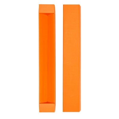 Чехол для одной ручки  из дизайнерского картона с тиснением и ламинацией, 27 х 175 мм, оранжевый