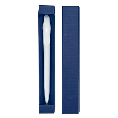 Чехол для одной ручки  из дизайнерского картона с тиснением и ламинацией, 27 х 175 мм, синий