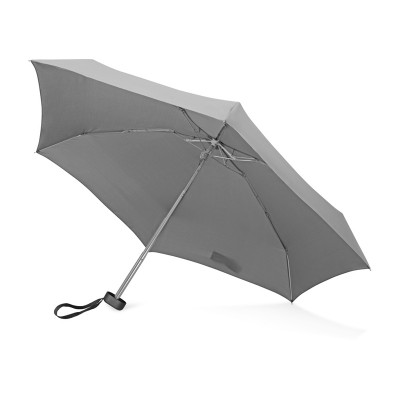 Зонт складной в футляре d95 х (18,8)50 см, эпонж, фибергласс, пластик, соф- тач, серый